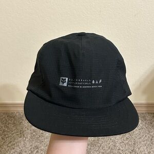 Fox Base Over Hat Black Strapback One Size Fits All Outdoor Racing Casual Adj.
